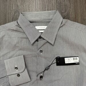 J Lindeberg Daniele 1000's Stripes Long Sleeve Slim Fit 38/15 Men's Dress Shirt